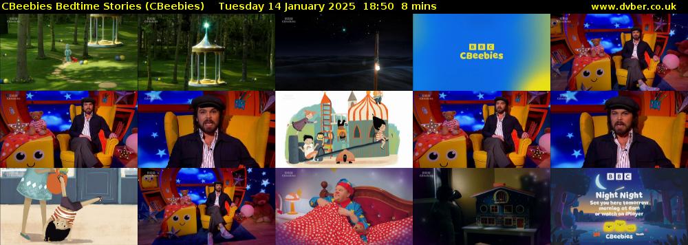 CBeebies Bedtime Stories (CBeebies) Tuesday 14 January 2025 18:50 - 18:58