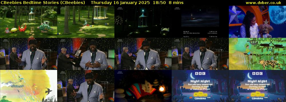 CBeebies Bedtime Stories (CBeebies) Thursday 16 January 2025 18:50 - 18:58