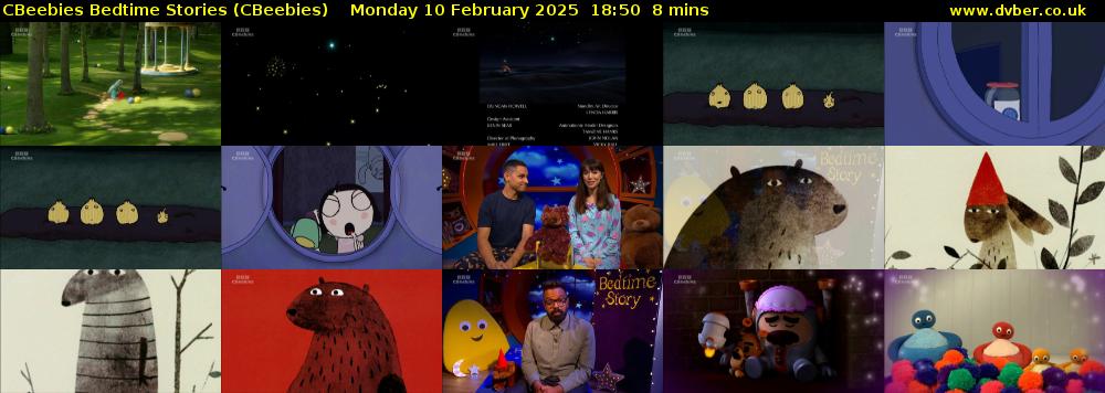 CBeebies Bedtime Stories (CBeebies) Monday 10 February 2025 18:50 - 18:58