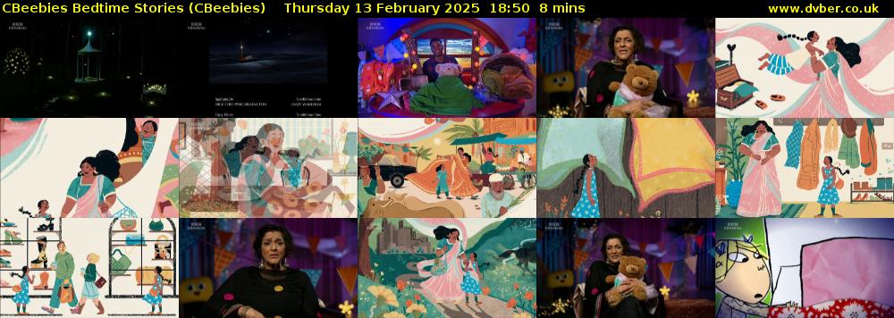 CBeebies Bedtime Stories (CBeebies) Thursday 13 February 2025 18:50 - 18:58