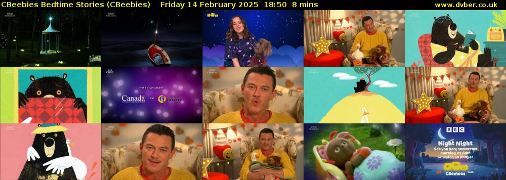 CBeebies Bedtime Stories (CBeebies) Friday 14 February 2025 18:50 - 18:58