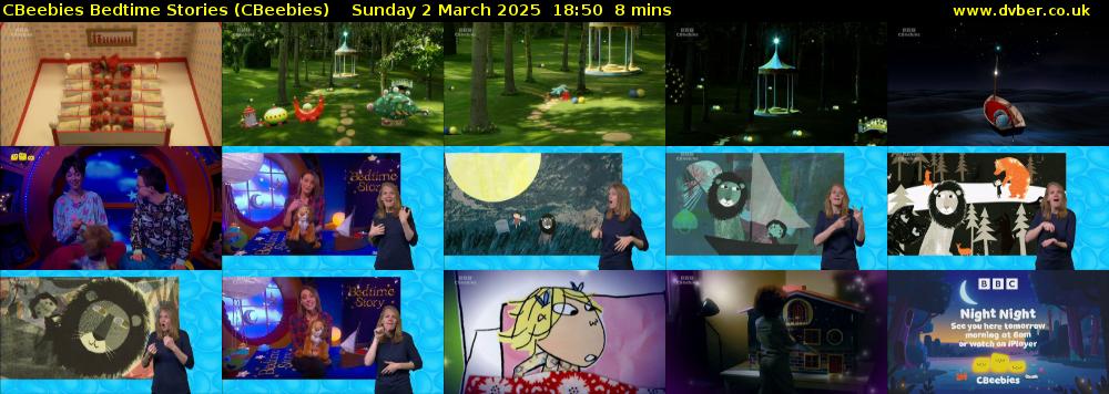 CBeebies Bedtime Stories (CBeebies) Sunday 2 March 2025 18:50 - 18:58