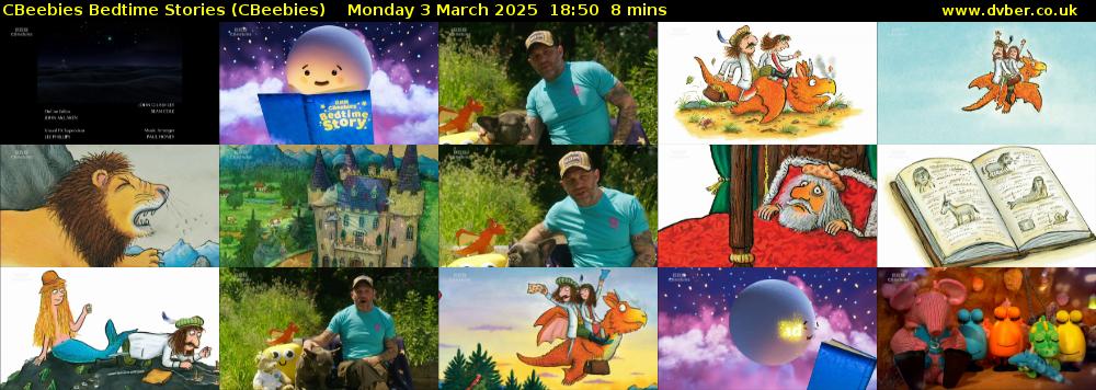 CBeebies Bedtime Stories (CBeebies) Monday 3 March 2025 18:50 - 18:58