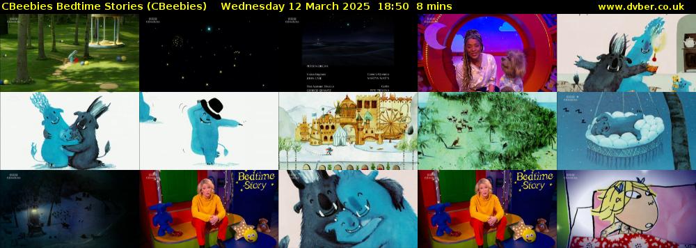 CBeebies Bedtime Stories (CBeebies) Wednesday 12 March 2025 18:50 - 18:58