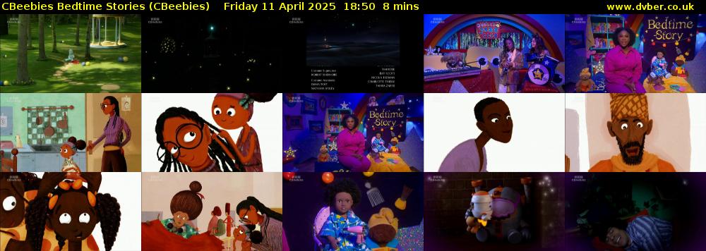 CBeebies Bedtime Stories (CBeebies) Friday 11 April 2025 18:50 - 18:58