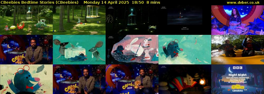 CBeebies Bedtime Stories (CBeebies) Monday 14 April 2025 18:50 - 18:58