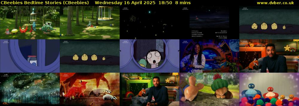 CBeebies Bedtime Stories (CBeebies) Wednesday 16 April 2025 18:50 - 18:58