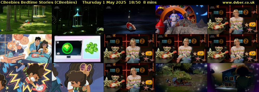 CBeebies Bedtime Stories (CBeebies) Thursday 1 May 2025 18:50 - 18:58