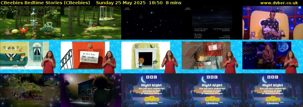CBeebies Bedtime Stories (CBeebies) Sunday 25 May 2025 18:50 - 18:58