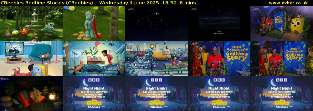 CBeebies Bedtime Stories (CBeebies) Wednesday 4 June 2025 18:50 - 18:58