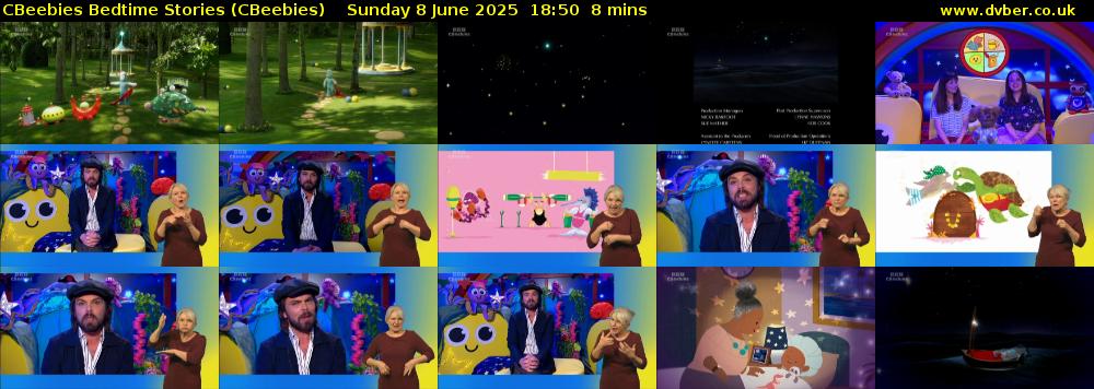 CBeebies Bedtime Stories (CBeebies) Sunday 8 June 2025 18:50 - 18:58