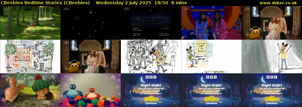 CBeebies Bedtime Stories (CBeebies) Wednesday 2 July 2025 18:50 - 18:58