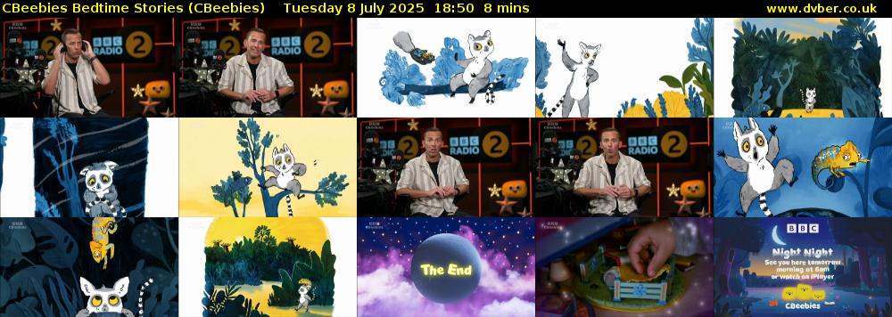 CBeebies Bedtime Stories (CBeebies) Tuesday 8 July 2025 18:50 - 18:58