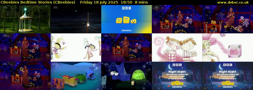 CBeebies Bedtime Stories (CBeebies) Friday 18 July 2025 18:50 - 18:58