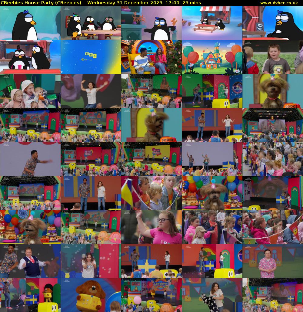 CBeebies House Party (CBeebies) Wednesday 31 December 2025 17:00 - 17:25