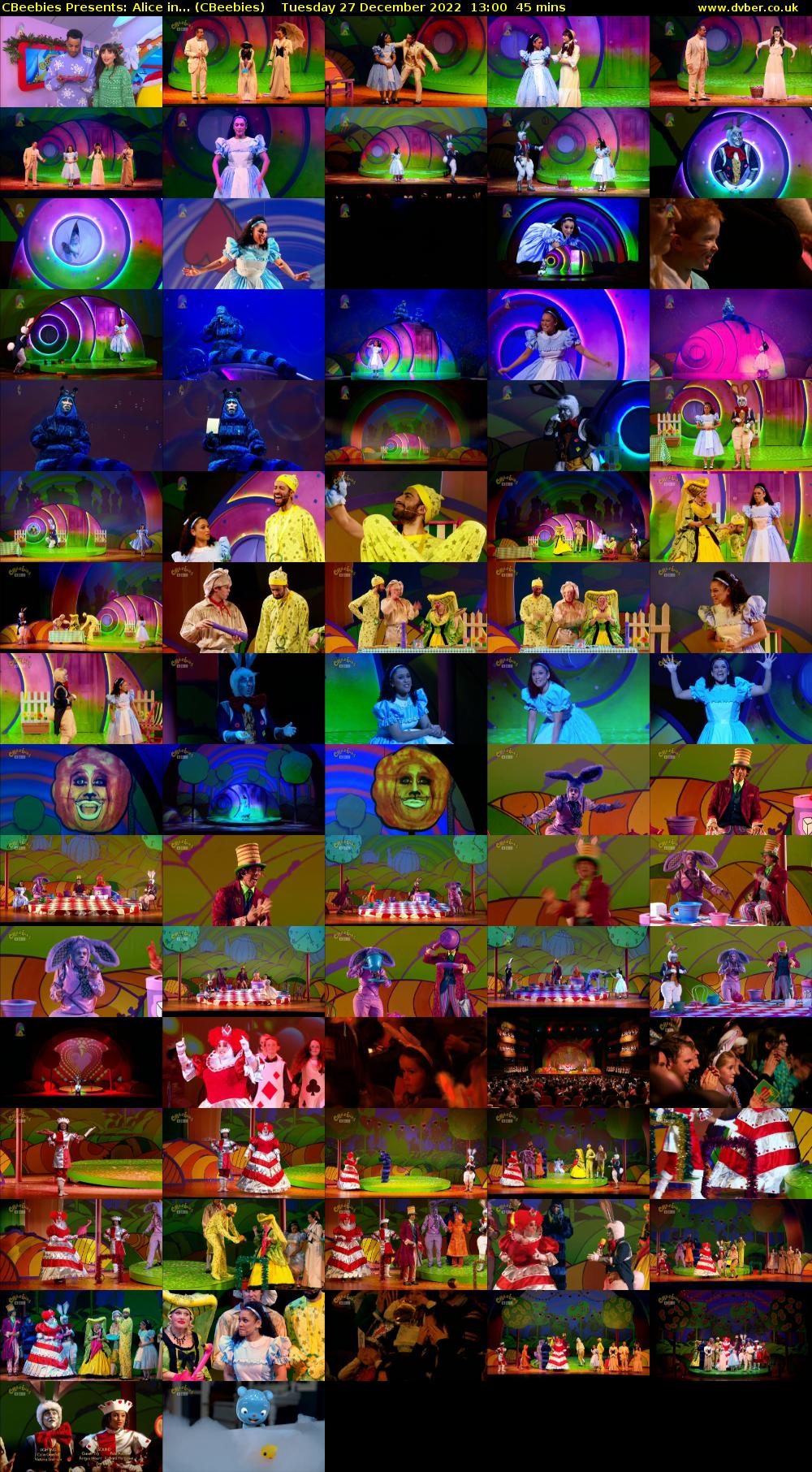 CBeebies Presents: Alice in... (CBeebies) Tuesday 27 December 2022 13:00 - 13:45