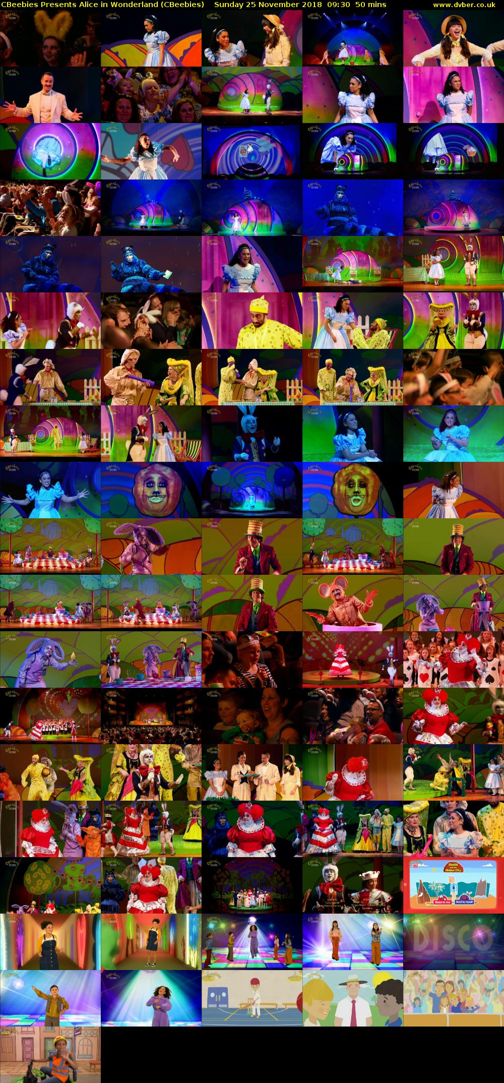 CBeebies Presents Alice in Wonderland (CBeebies) Sunday 25 November 2018 09:30 - 10:20