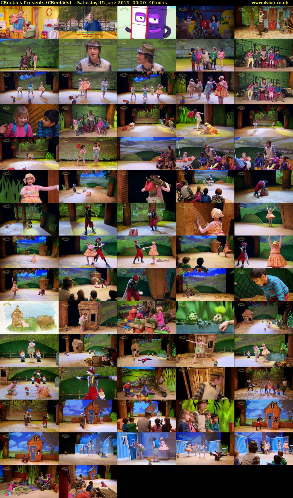 CBeebies Presents (CBeebies) Saturday 15 June 2019 09:20 - 10:00