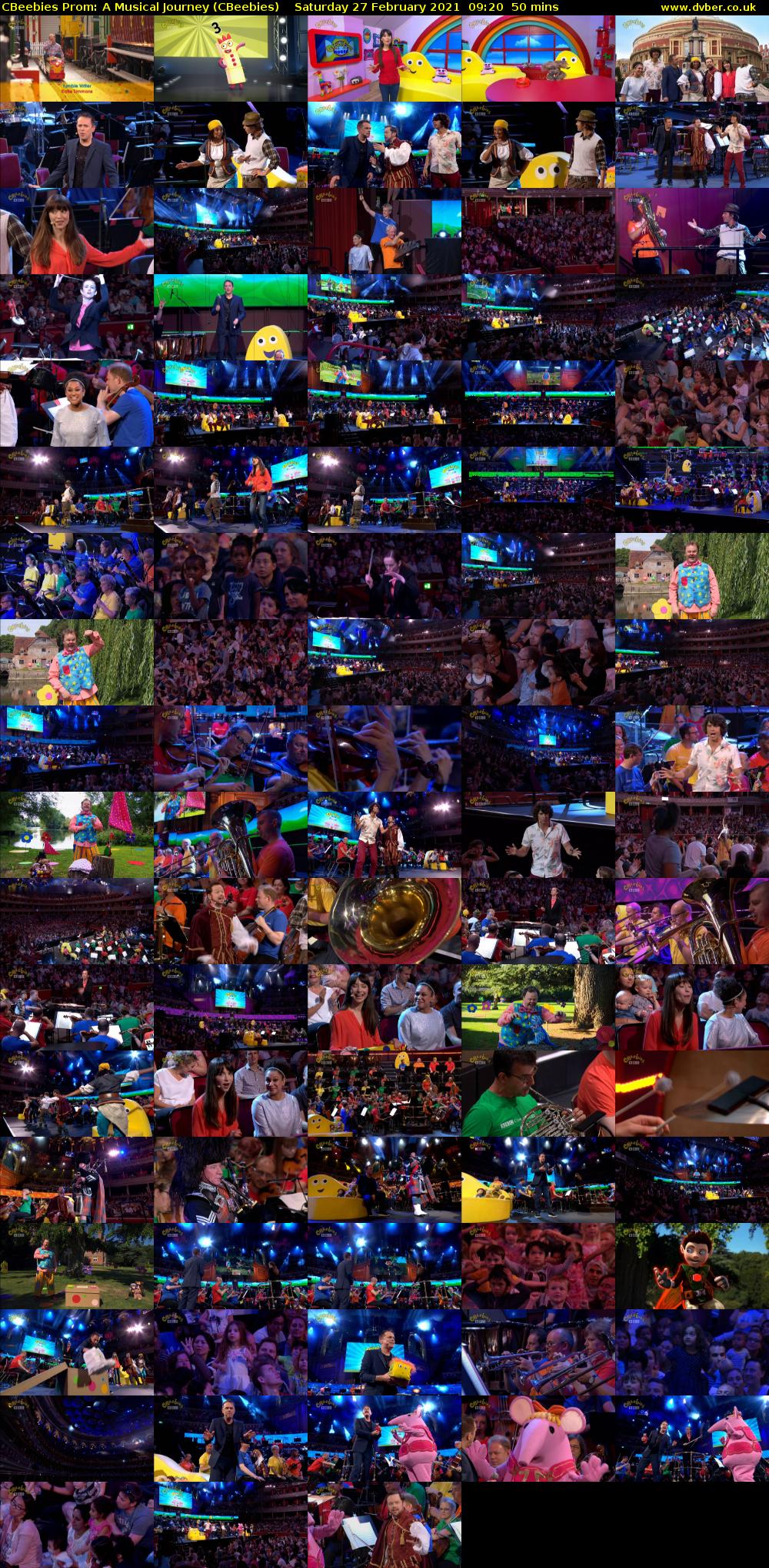 CBeebies Prom: A Musical Journey (CBeebies) Saturday 27 February 2021 09:20 - 10:10