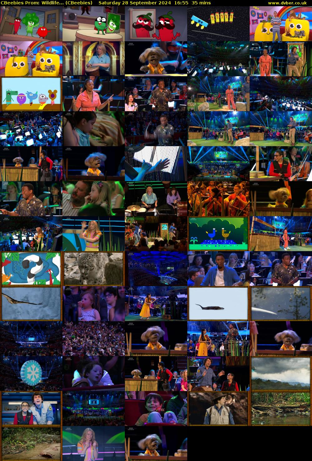 CBeebies Prom: Wildlife... (CBeebies) Saturday 28 September 2024 16:55 - 17:30