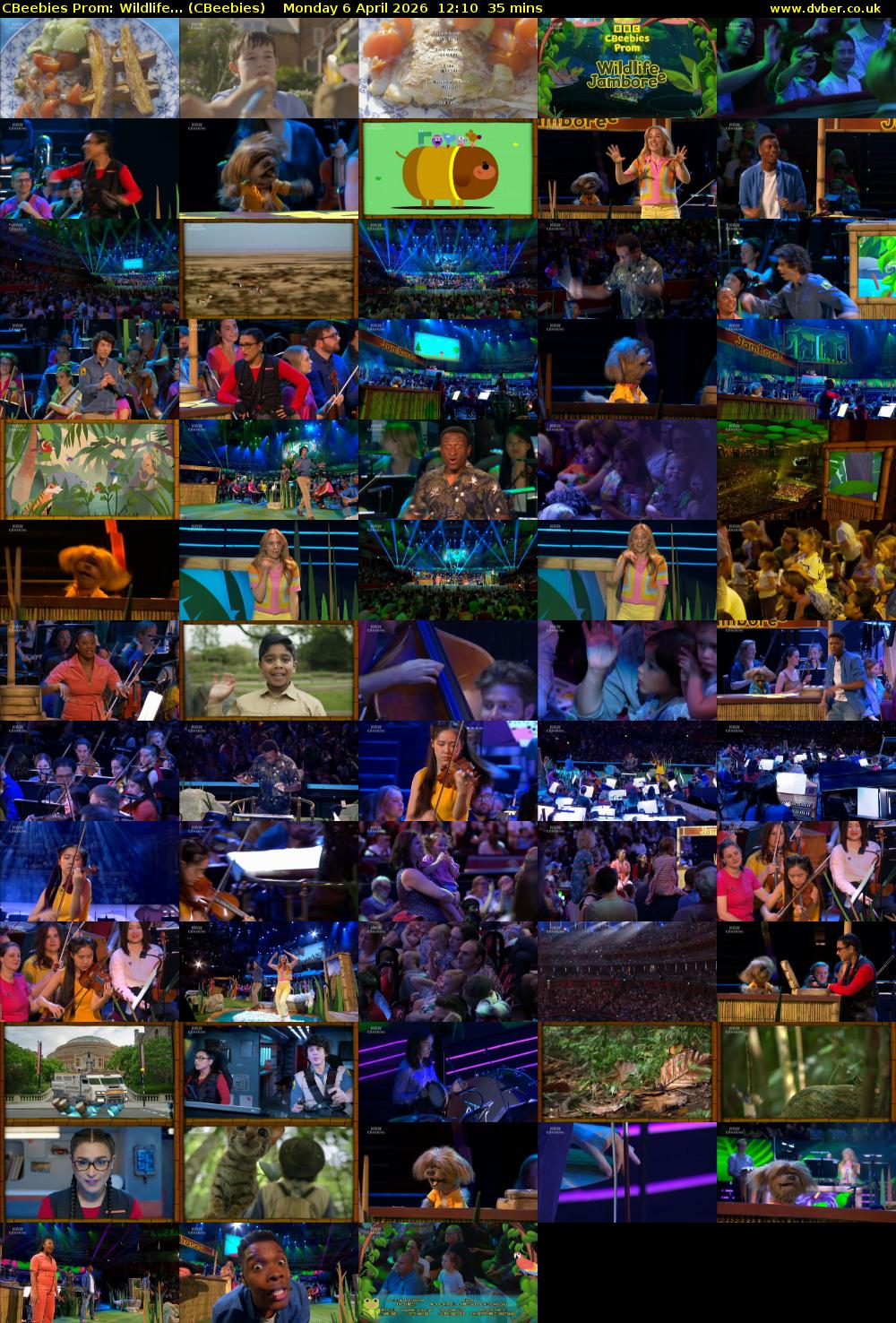 CBeebies Prom: Wildlife... (CBeebies) Monday 6 April 2026 12:10 - 12:45