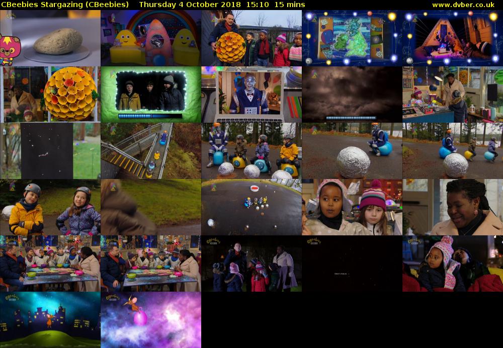 CBeebies Stargazing (CBeebies) Thursday 4 October 2018 15:10 - 15:25