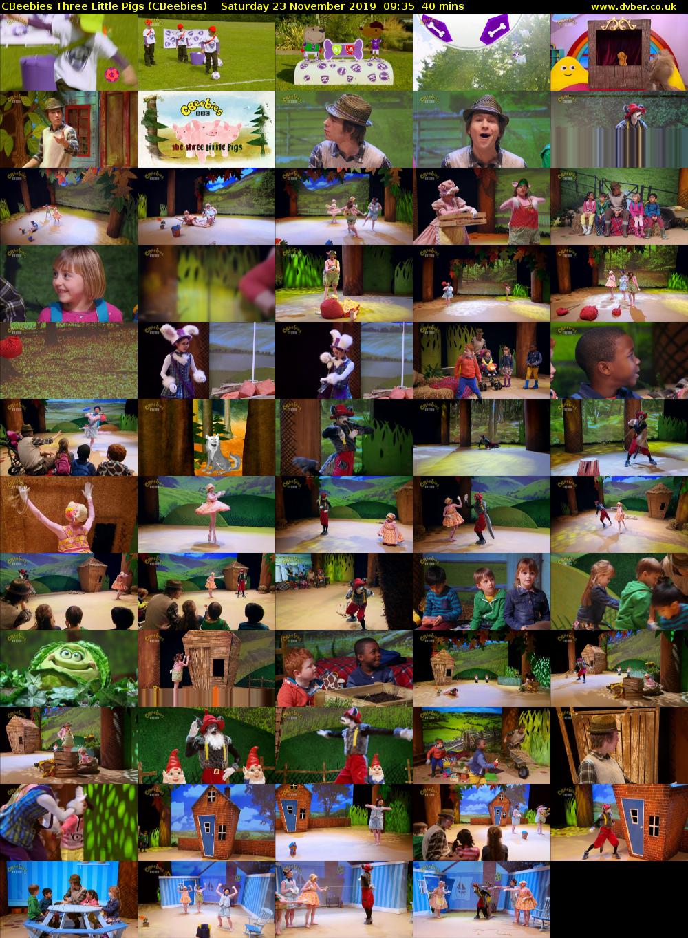 CBeebies Three Little Pigs (CBeebies) Saturday 23 November 2019 09:35 - 10:15