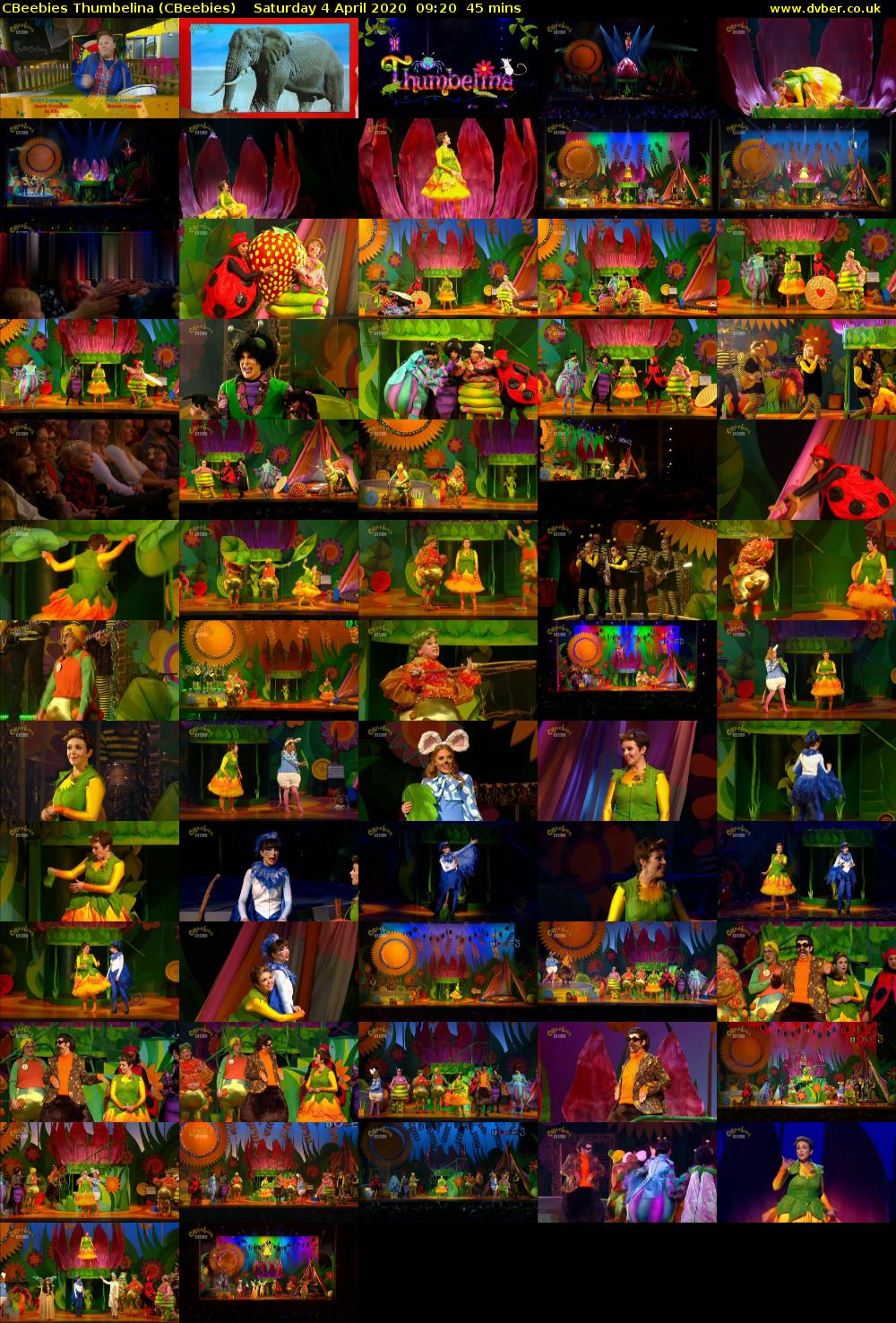 CBeebies Thumbelina (CBeebies) Saturday 4 April 2020 09:20 - 10:05