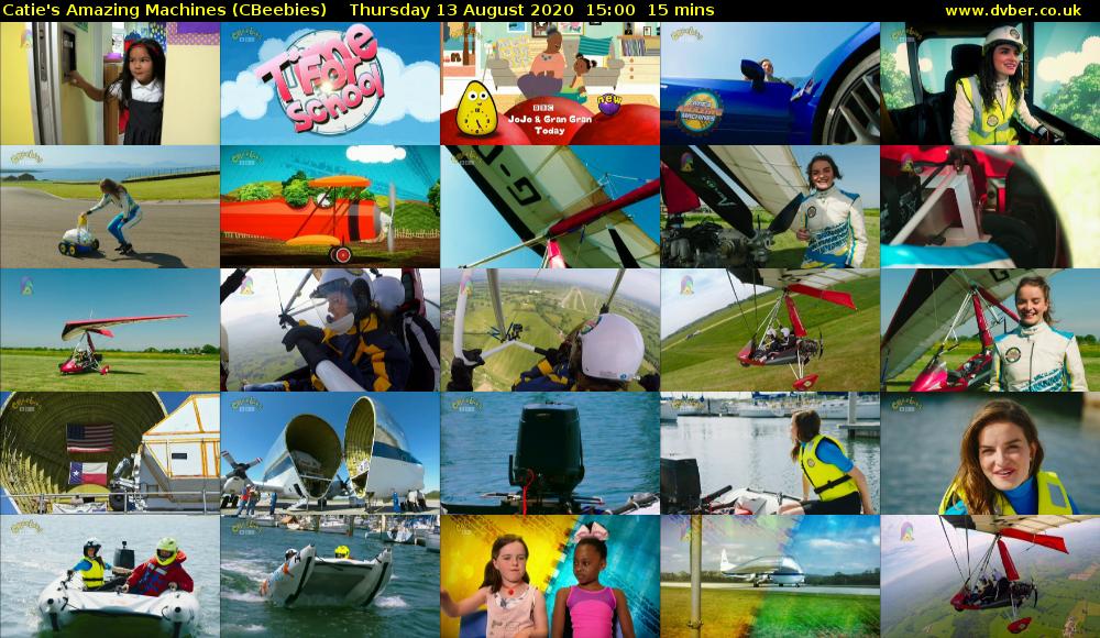 Catie's Amazing Machines (CBeebies) Thursday 13 August 2020 15:00 - 15:15