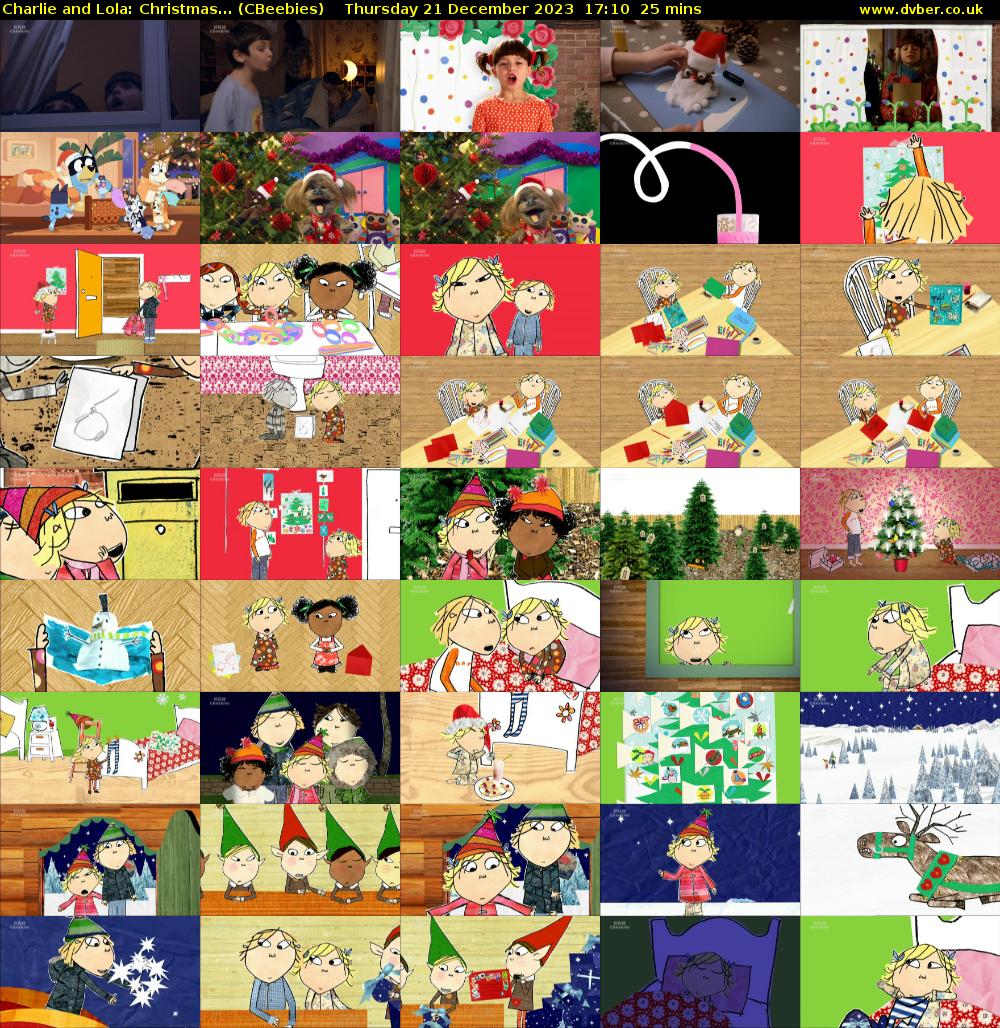 Charlie and Lola: Christmas... (CBeebies) Thursday 21 December 2023 17:10 - 17:35