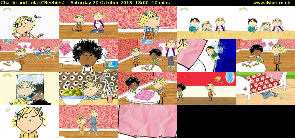 Charlie and Lola (CBeebies) Saturday 20 October 2018 18:00 - 18:10