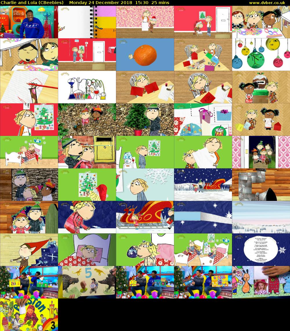 Charlie and Lola (CBeebies) Monday 24 December 2018 15:30 - 15:55
