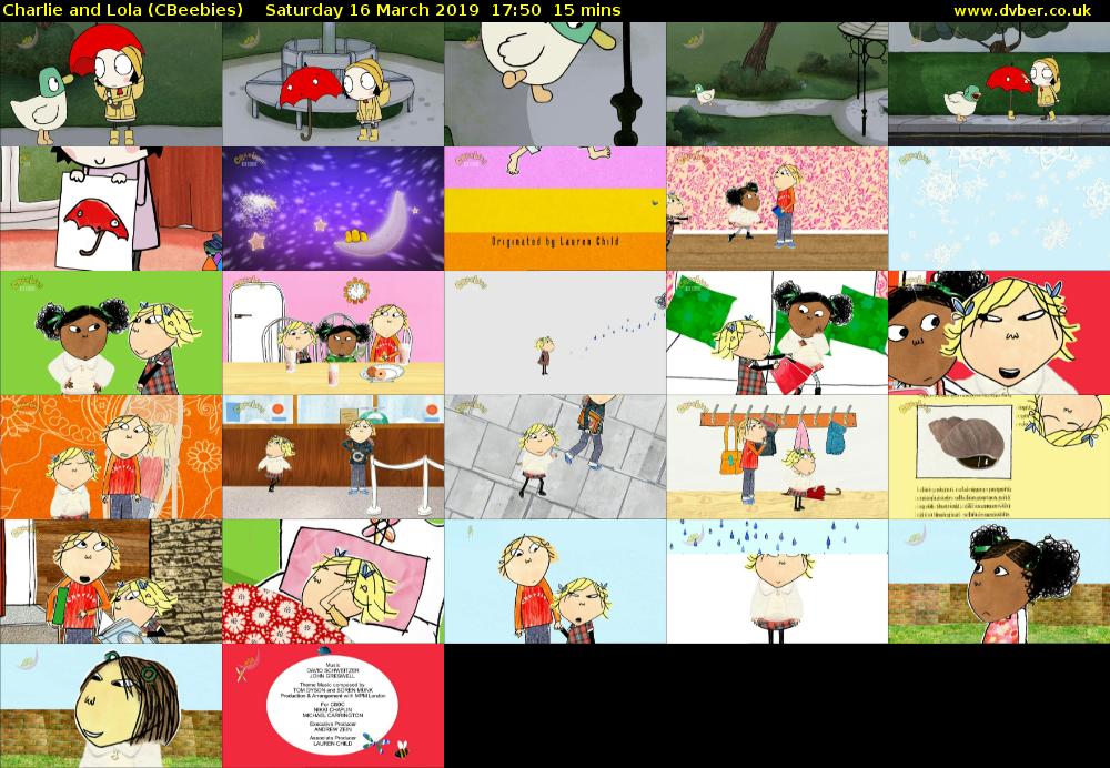 Charlie and Lola (CBeebies) Saturday 16 March 2019 17:50 - 18:05