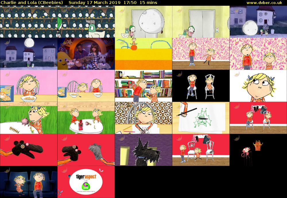 Charlie and Lola (CBeebies) Sunday 17 March 2019 17:50 - 18:05