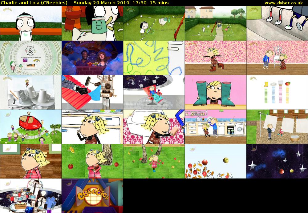 Charlie and Lola (CBeebies) Sunday 24 March 2019 17:50 - 18:05