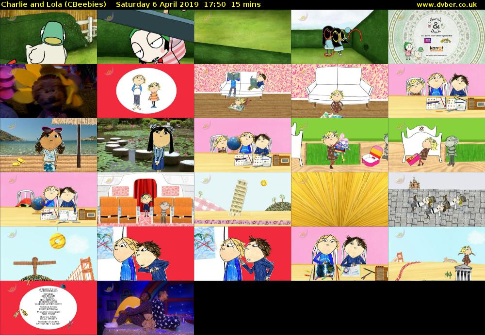 Charlie and Lola (CBeebies) Saturday 6 April 2019 17:50 - 18:05