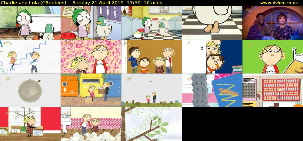 Charlie and Lola (CBeebies) Sunday 21 April 2019 17:50 - 18:00