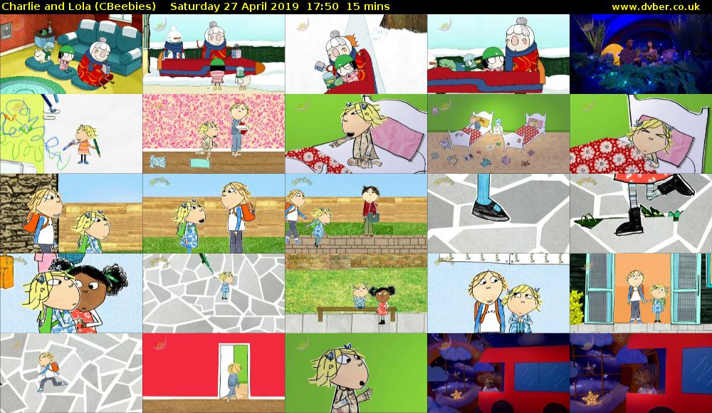 Charlie and Lola (CBeebies) Saturday 27 April 2019 17:50 - 18:05