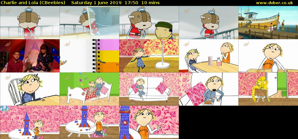 Charlie and Lola (CBeebies) Saturday 1 June 2019 17:50 - 18:00