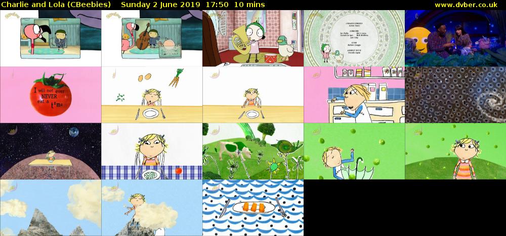 Charlie and Lola (CBeebies) Sunday 2 June 2019 17:50 - 18:00