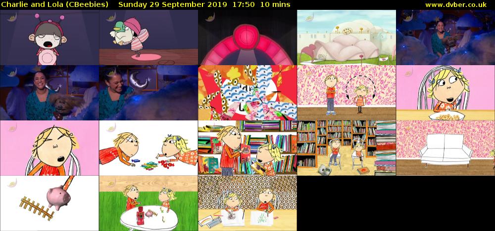 Charlie and Lola (CBeebies) Sunday 29 September 2019 17:50 - 18:00