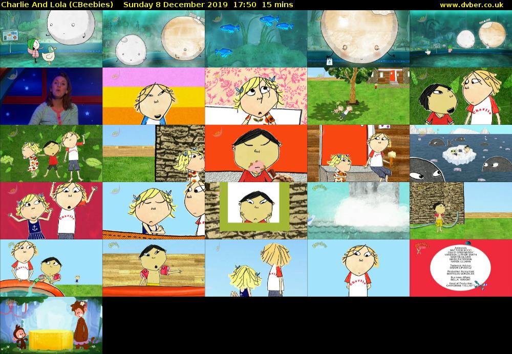 Charlie and Lola (CBeebies) Sunday 8 December 2019 17:50 - 18:05