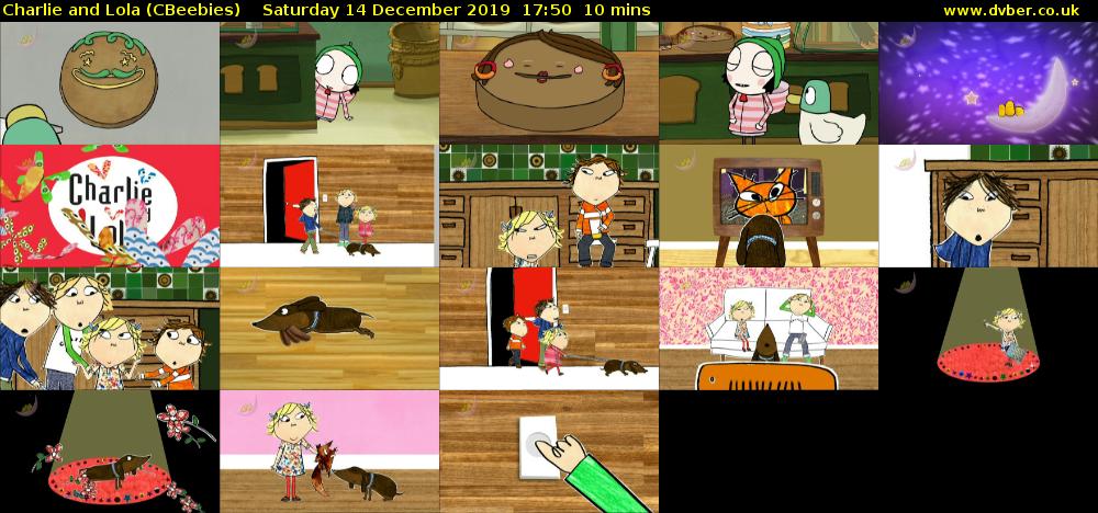 Charlie and Lola (CBeebies) Saturday 14 December 2019 17:50 - 18:00