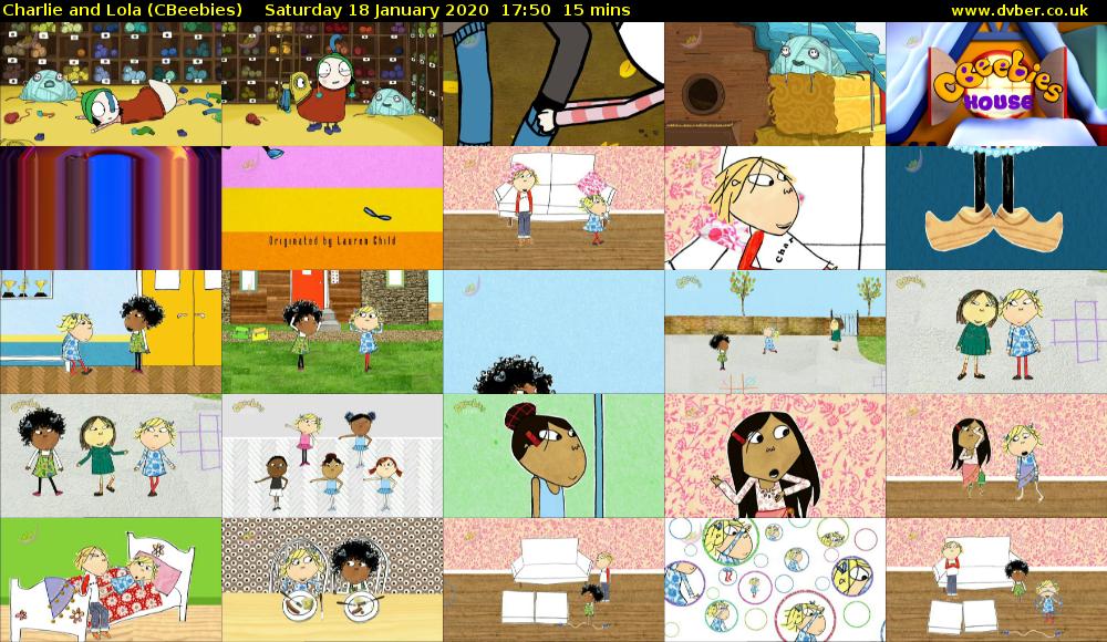 Charlie and Lola (CBeebies) Saturday 18 January 2020 17:50 - 18:05