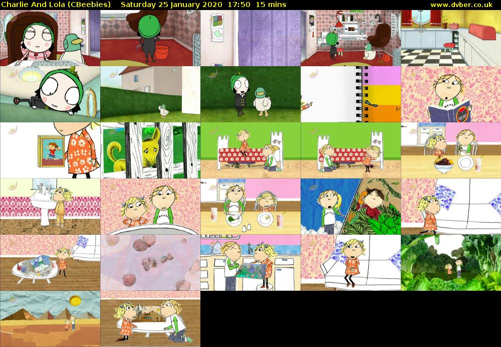 Charlie and Lola (CBeebies) Saturday 25 January 2020 17:50 - 18:05