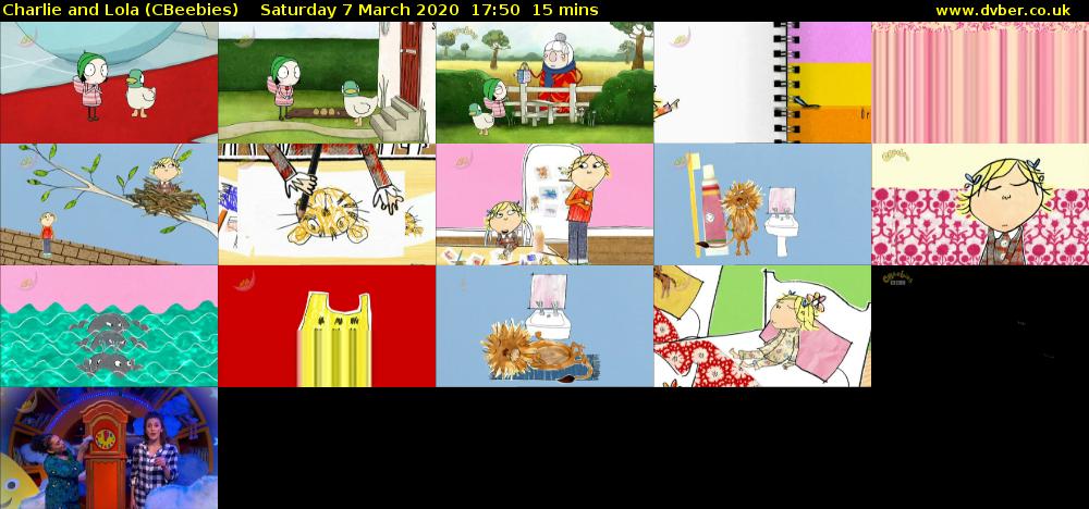 Charlie and Lola (CBeebies) Saturday 7 March 2020 17:50 - 18:05