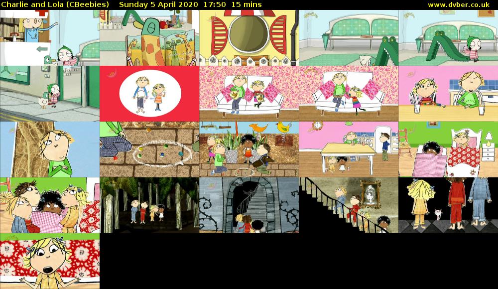 Charlie and Lola (CBeebies) Sunday 5 April 2020 17:50 - 18:05