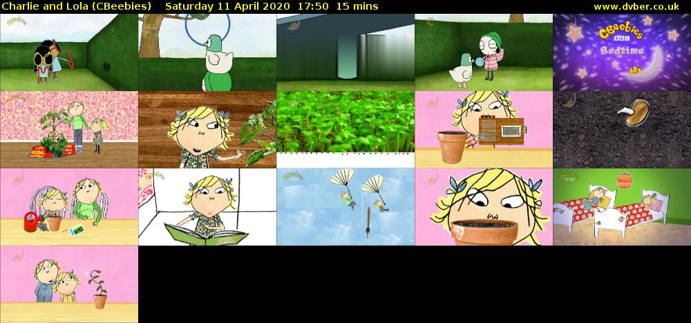 Charlie and Lola (CBeebies) Saturday 11 April 2020 17:50 - 18:05
