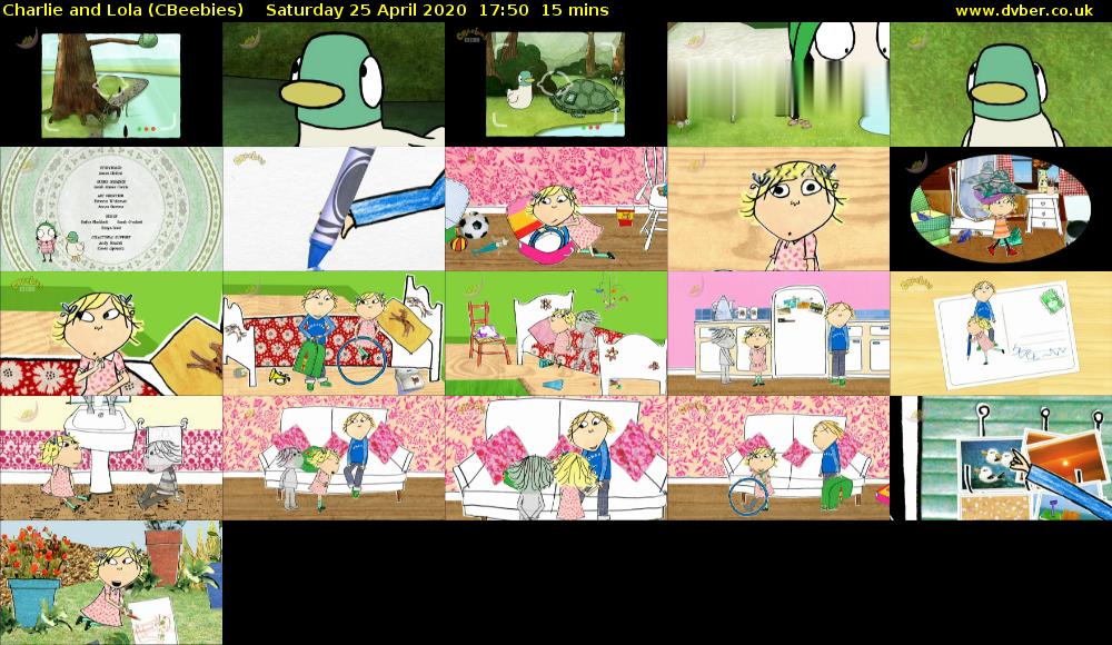 Charlie and Lola (CBeebies) Saturday 25 April 2020 17:50 - 18:05