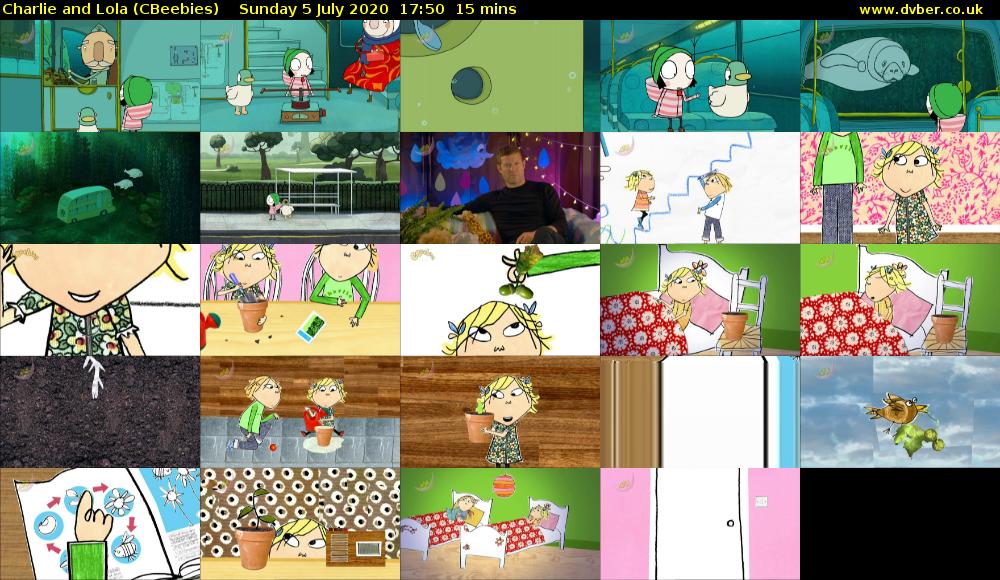 Charlie and Lola (CBeebies) Sunday 5 July 2020 17:50 - 18:05